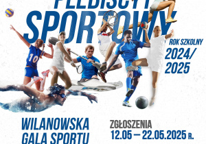 plakat informacyjny o Wilanowskim Plebiscycie Sportowym