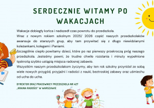 Plakat Witamy po wakacjach