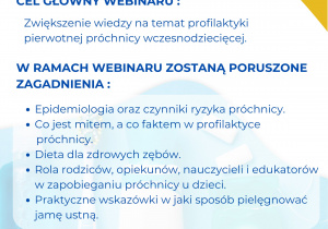 Webinar "Zdrowy Uśmiech dzieci od najmłodszych lat - Jak zapobiegać próchnicy u dzieci?"