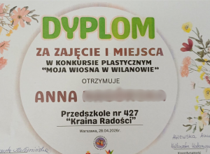 Konkurs plastyczny "Moja wiosna w Wilanowie"