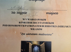Konkurs recytatorski " Zoo wierszem malowane"
