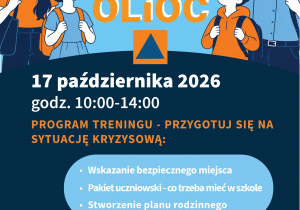 W sobotę, 17 października, zapraszamy mieszkańców Wilanowa na Krajowy Trening Rodzinny Akademii Ochrony Ludności i Obrony Cywilnej (OLiOC) – ogólnopolską inicjatywę, której celem jest praktyczne przygotowanie dzieci, młodzieży i dorosłych do reagowania w sytuacjach kryzysowych. Wydarzenie odbędzie się w Szkole Podstawowej nr 358 im. hetmana Jana Zamoyskiego, ul. św. Urszuli Ledóchowskiej 10.